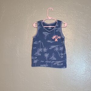 Carter's Blue/Gray Graphic Boys Tank Top "Surfs Up" 5T EUC